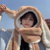 caralin Fashion Teenager Cartoon Plush 3in1 Hats Gloves Scarf Suits Women Winter Outdoor Warm Students Warm Accessories Pink view 3