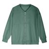 Akklian Women's Zip Up Sweatshirt Jacket No Hood Long Sleeve Casual Loose Outwear with Pockets 2024 Oversized Fashion Clothes Green view 2