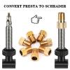 10 PCS Valve Core Pump Adapter Solid Brass Presta Valve Adapter to Convert Presta to Schrader Bike Pump Adapter with Seal Rings Adapter Converter for Bikes view 4