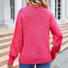 Akklian womens fashion Women's Crewneck Long Sleeve Floral Printed Knitted Sweater Pullover Tops Cute Oversized Aesthetic Sweater 2024 Fall view 3