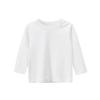 Baby Short Long Sleeve Tee Toddler Boy Girl T-Shirt Kids Solid Color Tops Solid Color Blouse (White, 6-8 Years) view 1