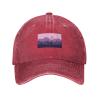 Flat Mountain Landscape Map Baseball Cap Women Men Hat Vintage Trucker Sun Hat Dad Cowboy Hats Red view 2