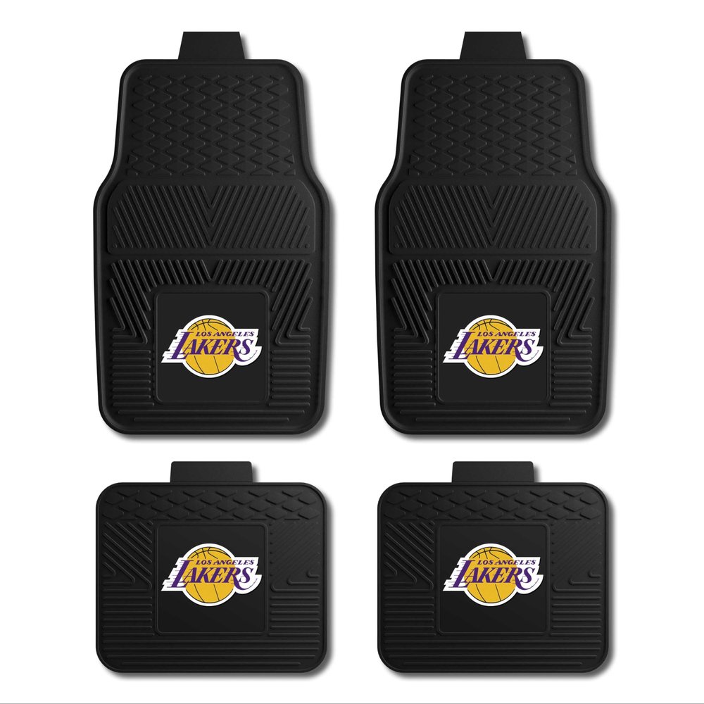 FANMATS 39911 NBA - Los Angeles Lakers 4-pc Vinyl Car Mat Set | Front Seat and Back Seat Car Mats with Team Logo