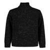 Calvin Klein Boys' Half Zip Pullover Sweater, Ribbed Neckline & Logo Detailing, Black Space Dye, 10-12 view 1