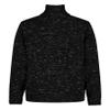Calvin Klein Boys' Half Zip Pullover Sweater, Ribbed Neckline & Logo Detailing, Black Space Dye, 10-12 view 2