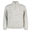 Calvin Klein Boys' Half Zip Pullover Sweater, Ribbed Neckline & Logo Detailing, Cream Space Dye, 14-16 view 1