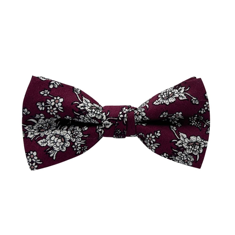 BEWDIO Floral Mens Bow Tie, Adjustable Cotton Pre Tied Bowties for Men Wedding Party(63-14L)