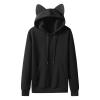 Men's Hoodie New Cat Ear Fleece Couple Solid Color Hooded Ladies Hoodie For Ladies Men's Lightweight Hoodi (Black, L) view 1
