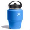 Hydro Flask Travel Water Bottle - Insulated Stainless Steel - Wide Straw Lid, Non Spill, Leakproof in 32 Oz Cascade Blue view 3