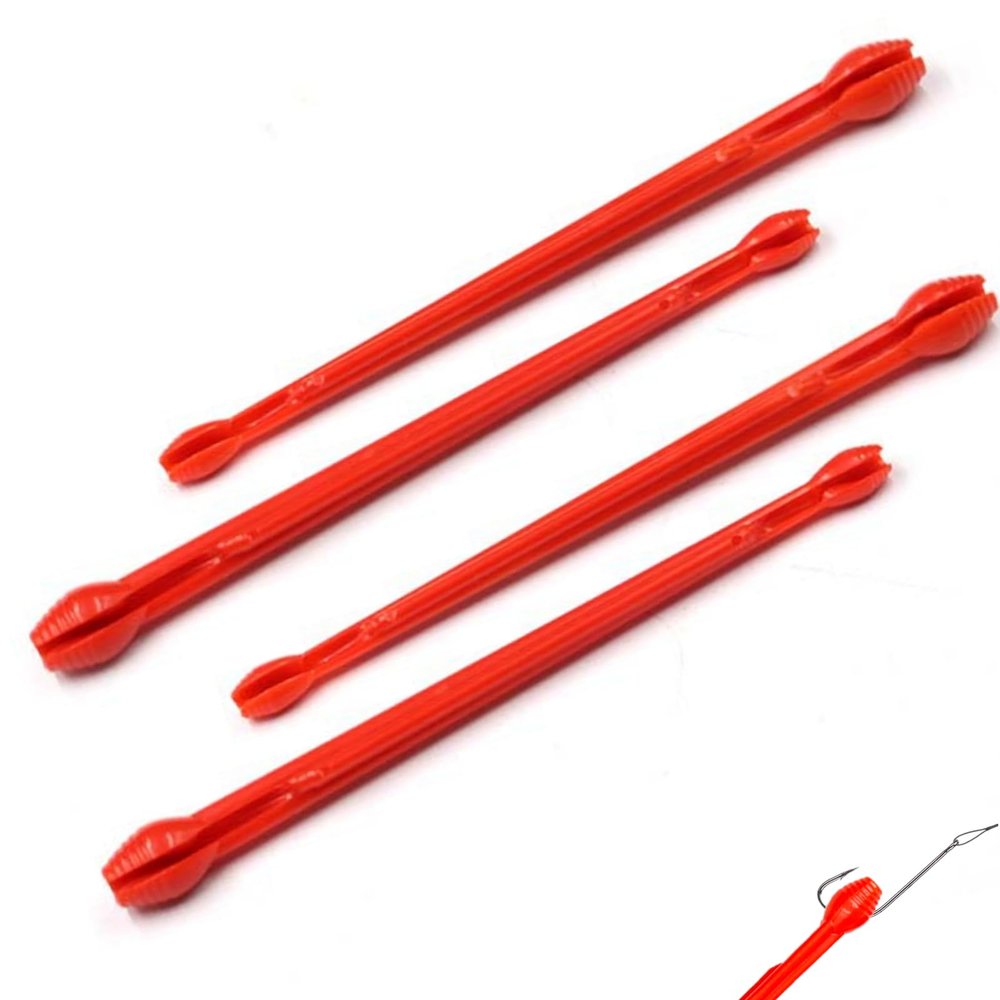 TDGBIH 4 Pcs Fish Hook Remover Tool Fishing Accessories Fishing Hook Remover Tool Fish Disgorger Fishing Tools, Quick Fishing Hook Removal Secure Hook Extractor for Fishing, Red
