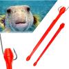 TDGBIH 4 Pcs Fish Hook Remover Tool Fishing Accessories Fishing Hook Remover Tool Fish Disgorger Fishing Tools, Quick Fishing Hook Removal Secure Hook Extractor for Fishing, Red view 3