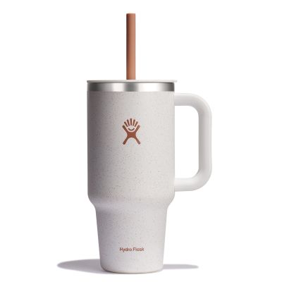 Hydro Flask Travel Tumbler with Handle, Lid and Straw - Insulated Stainless Steel in 32 Oz Seasalt