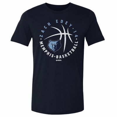 500 LEVEL Zach Edey Memphis Grizzlies Shirt - Zach Edey Memphis Grizzlies Player Ball WHT (True Navy, XXX-Large)