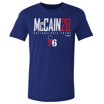 500 LEVEL Jared McCain Philadelphia 76ers Shirt - Jared McCain Philadelphia 76ers Elite WHT (Royal Blue, XXX-Large)