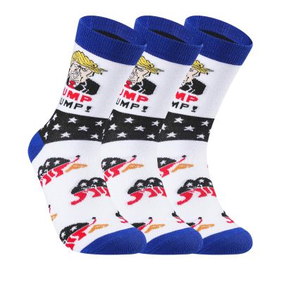 SURGETIDE Trump Socks 3-Pack - Funny Donald Trump Gifts for Men Women, Patriotic MAGA American Flag Novelty Socks