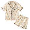 JWWN Kids Short Sleeve Pajama Set 100% Cotton Button Down Sleepwear Big Girls Boys Summer Soft Lounge Set (Squirrels,9Years) view 1