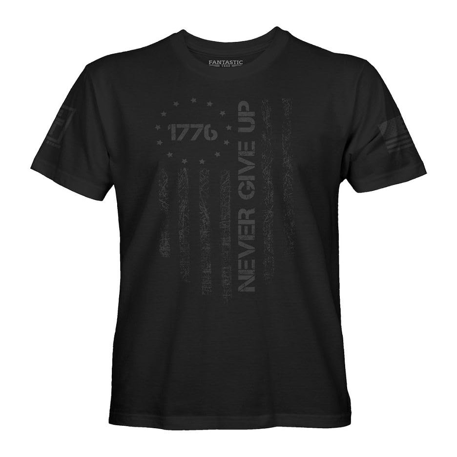 1776 USA American Independence Men's Stealth T-Shirt (Black Shirt, XL)