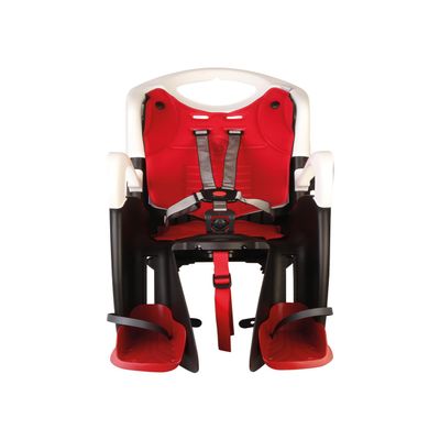 Bellelli Child Bike Seat,Rack Mount with CLAMP,Child Bike Carrier,Child Seat for Bikes,Bicycle Child Seat Tiger,Mounts on Existing Bike Rack,(Rack not Included with Child Seat), Made in Italy (Red)
