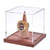 Championship Ring Display Case, No Assembly Required Clear Acrylic Single Ring Holder with Wooden Stand Base for Sports Baseball Fan UV Protection(1 Pack) view 1