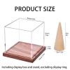 Championship Ring Display Case, No Assembly Required Clear Acrylic Single Ring Holder with Wooden Stand Base for Sports Baseball Fan UV Protection(1 Pack) view 2