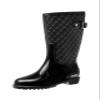 Women Rain Boots Lightweight Waterproof Fashion Booties - High Calf Black (size 6 adults) view 1