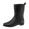 Women Rain Boots Lightweight Waterproof Fashion Booties - Mid Calf Black (size 5 adults)