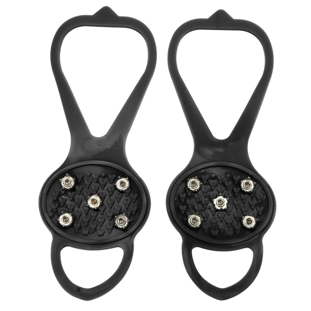 1 Pair of Spikes Spikes for Shoes Winter Nonslip Ice Spikes Shoe Claws Ice Cleats with 5 Spikes for Ice and Winter Outdoor Sports Climbing (S #11)