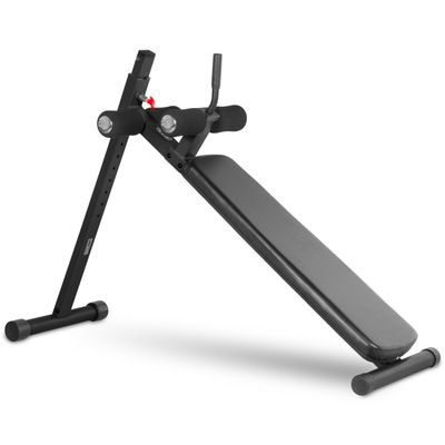 XMARK Adjustable Decline Abdominal Sit-up Bench, 12 Resistance Levels (Black)