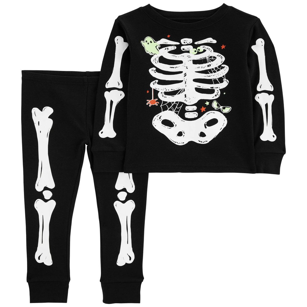 Carter's Boys' 2 Piece Glow-in-The-Dark Snug Fit Cotton Halloween PJS (Skeleton, 10 Years)