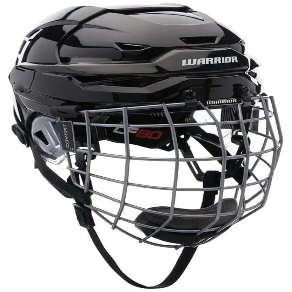 Warrior Covert CF 80 Hockey Helmet with Cage, Multi-Layer VN and Impax Foam Liner, Black (Small 20.8" - 22.0" (53.0-56.0 cm))