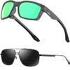 ATTCL Bundle Polarized Wrap Sunglasses For Men Cycling Driving Fishing - Sports Glasses Ultralight:(2238-touhui-Green)+(2022-Black+grey) view 1