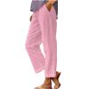 JOFOW Trousers Pants for Women Light Weight Pants for Women pantaln de lino para Mujer Wide Leg Pants Woman (Pink-B,Small) view 1