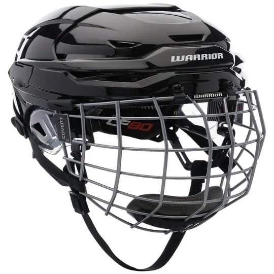 Warrior Covert CF 80 Hockey Helmet with Cage, Multi-Layer VN and Impax Foam Liner, Black (Medium 22.0" - 23.2" (56.0-59.0 cm))