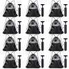 Foilswirl 24 Pcs 12 Ball Pumps with Needles 12 Individual Mesh Soccer Bags, Air Hand Pump for Soccer Basketball, Mesh Drawstring Bags, Balls Not Included (Black) view 1