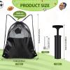 Foilswirl 24 Pcs 12 Ball Pumps with Needles 12 Individual Mesh Soccer Bags, Air Hand Pump for Soccer Basketball, Mesh Drawstring Bags, Balls Not Included (Black) view 2
