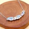 Oneress Modern Crystal Cube Necklaces Unrestrained and Stylish White AB Square Crystal Pendant Necklace Suitable for Ladies and Friends YA5052 (White AB) view 4