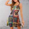 NineFit Basics Pug Dog Women's Slip Dresses Casual Mini Dress Sexy Swing Sundress for Beach Party S view 2