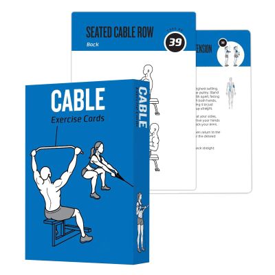 ELAORY Cable Workout Cards, 62 Exercises Cards Deck Large Size 5" x 3.5" Fitness Cards for Women & Men, Beginner Fitness Guide to Training Exercises at Home or Gym