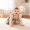 Baby Girl clothes 0-3 Months Baby Girl Dress Fall Outfits Long Sleeve Ruffle Cute Romper Plaid Dress Bows For Girls Headband Suspender Skirt Outfits Apricot 0-3 Months view 3