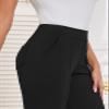Agenlulu Stretchy Dress Pants for Women Summer High Rise Straight Leg Pants Business Work Slacks, 28" Inseam Petite Black view 2