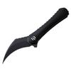 SHIELDON Scythe(XL) Black Titanium Handle DLC Coating CPM-S35VN Blade Pocket Knife, Pikal Point Folding Knife with Titanium Milled Clip view 1