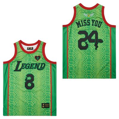 24 Mens Legend Sport Shirt,Miss You Snakeskin Hip Hop Basketball Jersey Green S