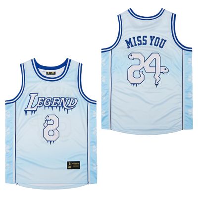 24 Mens Legend Sport Shirt,Miss You Snakeskin Hip Hop Basketball Jersey Sky Blue M