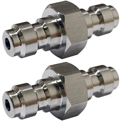 2PCS Male to Male Fill Nipple HPA Filling Plug Adapter, Stainless Steel Double Male Fill Nipple for PCP Foster Paintball Airsoft Air Gun Tool Diving