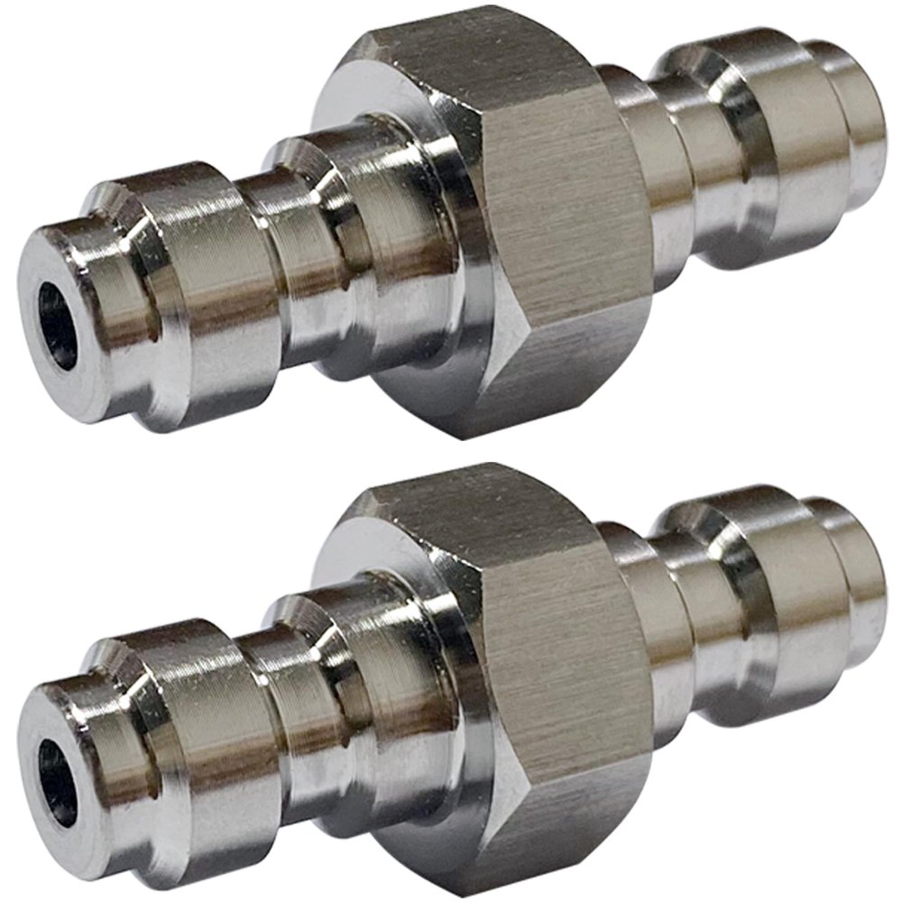 2PCS Male to Male Fill Nipple HPA Filling Plug Adapter, Stainless Steel Double Male Fill Nipple for PCP Foster Paintball Airsoft Air Gun Tool Diving