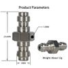 2PCS Male to Male Fill Nipple HPA Filling Plug Adapter, Stainless Steel Double Male Fill Nipple for PCP Foster Paintball Airsoft Air Gun Tool Diving view 2