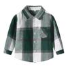 Baby Boys Flannel Shirt Toddler Long Sleeve Button Down Buffalo Plaid Shirt Little Boys Kids Fall Casual Flannel Shacket Dark Green Thin Design 4-5 Years view 1
