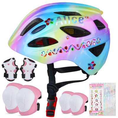 EllaSeek Kids Helmet 3-8 Adjustable Toddler Helmets with Kids Knee Pads and Elbow Pads Set for Cycling, Scooters, Skateboarding, Skating