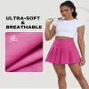 Tivifox Pleated Skorts for Kids Girls A-Line Golf Skirt with Shorts Cheerleader Uniform Dress Summer Workout Golf Skirts 14 Rose Red view 4
