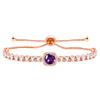 Oneress Purple Cubic Zirconia Tennis Bracelet Exquisite Dance Costumes and Accessories Wedding Bracelet YA4536 (Rose Gold-Purple) view 1